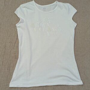 Armani Exchange Size Small White Signature Tee